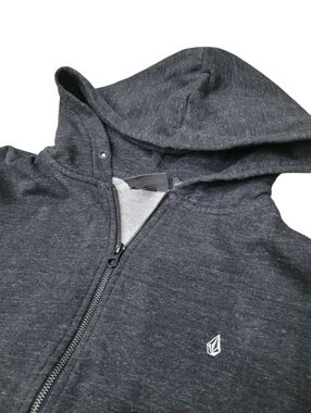 Volcom Dark Grey Zip Up Jacket Hoodie Size: Small